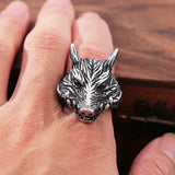 Wildschwein Ring aus Edelstahl Biker Ring