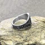 Herrenring im Wikingerstil mit Vegvisir Motiv aus Edelstahl in Vintage Schwarz - Siegelring-shop