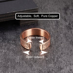 Kupfer Ring mit keltischem Muster und verstellbarem Cuff-Design