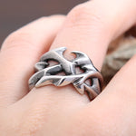 Krone von Dornen Ring für Männer aus Edelstahl rauchig stilvolles Design