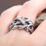 Krone von Dornen Ring für Männer aus Edelstahl rauchig stilvolles Design