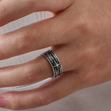 Offener Ring für Herren mit Sternmotiv aus Silbe