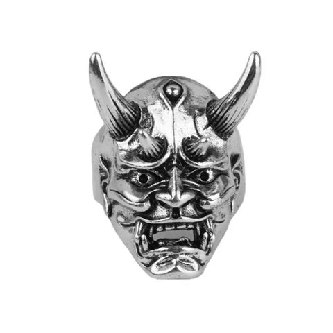 Herrenring mit japanischem Dämonenkopf Yokai - Siegelring-shop