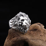 Herrenring aus 925 Sterling Silber mit Löwenkopf-Design im Vintage-Stil - Siegelring-shop