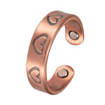 Ring aus reinem Kupfer mit Herzen Verstellbarer 6mm Magnetring für Frauen