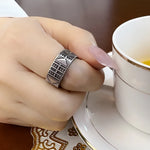 Ethno Ring aus 925 Sterling Silber mit geometrischem Design - Handgefertigter, bedeutungsvoller Schmuck für Männer