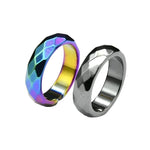 Facettenschliff Titan Ringe Regenbogen.