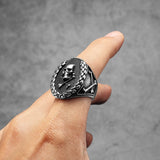 Medal Zwycięstwa Czaszka Mężczyźni Pierścienie Stal nierdzewna Kobiety Biżuteria Punk Gothic