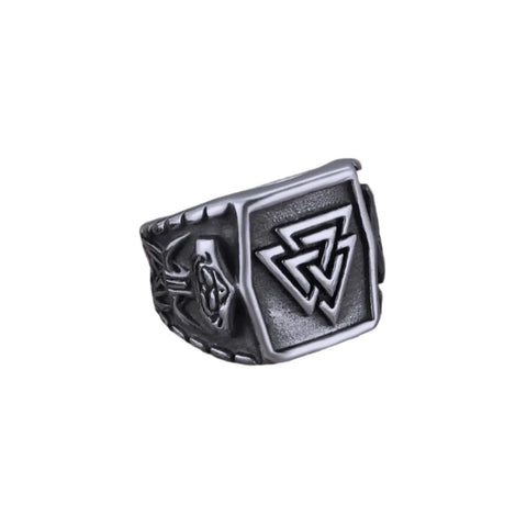 Silber-Siegelring mit Odin-Valknut-Emble Skandinavisches Design