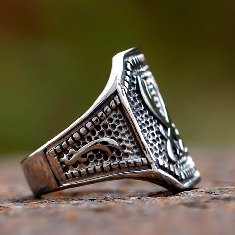 Herren Ring mit Ali Zulfikar Schwert-Emblem aus Edelstah