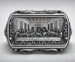 Herren Siegelring "Letztes Abendmahl von Leonardo" 925er Sterlingsilber mit Reliefgravur - Siegelring-shop