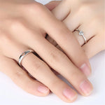 Silbernes Partner-Ringset mit Herz-Motiv und Zirkonia im 2er-Set - Siegelring-shop