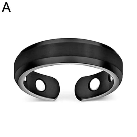 Edelstahl Magnettherapie-Ring in Silberoptik mit Einstellbarer Öffnung - Siegelring-shop