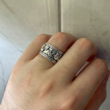 Retro Elefanten Breiter Ring für Männer aus Silber mit einzigartiger Gravur