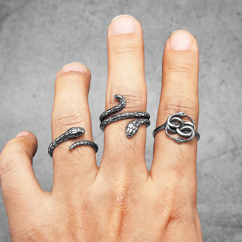 Jormungandr Snake Ring aus Edelstahl für Männe