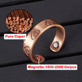 Ring aus reinem Kupfer mit Herzen Verstellbarer 6mm Magnetring für Frauen