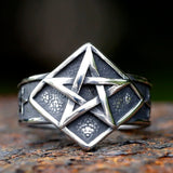 Herrenring mit Gothic-Pentagramm-Motiv aus Edelstahl