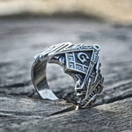 Freimaurer Ring aus Edelstahl mit Masonic-Symbol