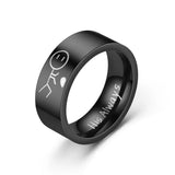 Schwarz Titan Paar-Ringe mit Gravur 'His Always' & 'Her Forever' - Siegelring-shop