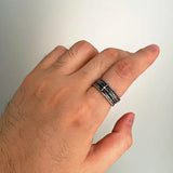 Offener Ring für Herren mit Sternmotiv aus Silbe