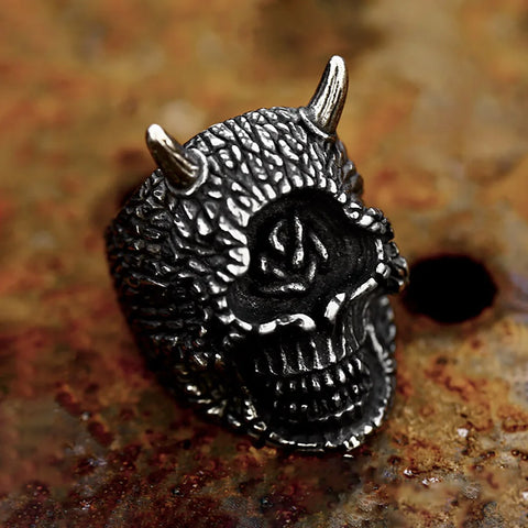 Gothic Schwarzer Teufels Cyclops Skull Ring für Männe