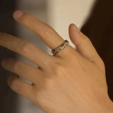 Men's rings with sun symbol adjustable made of silver and gold-colored