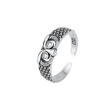 925 Sterling Silber Eulenring mit Zirkonia