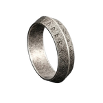 Viking-Nordischer Futhark Runen Ring Herren Antik Silberfarbe Edelstahl - Siegelring-shop