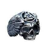 Herrenring Aus 316L Edelstahl Mit Einzigartigem Totenkopf-Design Und Valknut-Symbol - Siegelring-shop