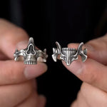 **H1: Vintage Gotischer Stahlring mit Totenschädel- und Tiermotiv, Fingerlinge aus Edelstahl für Männer**