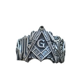 Freimaurer Ring aus Edelstahl mit Masonic-Symbol