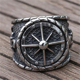 Kompass Ring Handgefertigter Silberring mit nautischem Anker-Emblem
