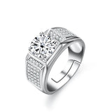 925 Sterling Silber Ring für Männer mit grünem Moissanite