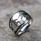 Men's 316L stainless steel rings Punisher skeleton mask