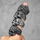 Skull Ring aus Edelstahl für Männer Schwarz