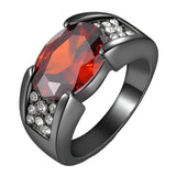 925 Sterling Silber Ring mit synthetischem rotem und lila Rubin für Männe