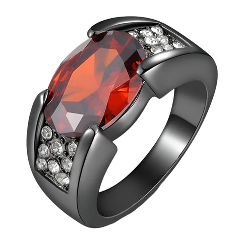 925 Sterling Silber Ring mit synthetischem rotem und lila Rubin für Männe