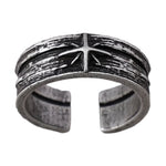 Offener Ring für Herren mit Sternmotiv aus Silbe