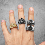 Masonic Illuminati Triangle Ring für Männer aus rostfreiem Stahl