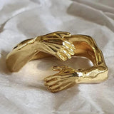 Handumarmender Ring aus Gold Offener Ring für Männer mit einzigartigem