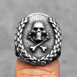 Medal Zwycięstwa Czaszka Mężczyźni Pierścienie Stal nierdzewna Kobiety Biżuteria Punk Gothic