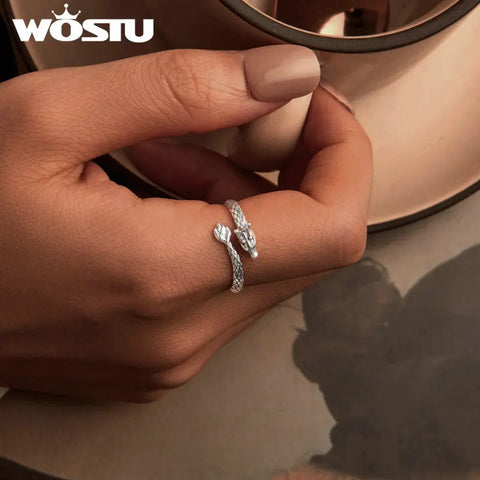 925er Sterling Silber Drakenring mit offenem Design für Männe