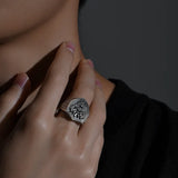 Edler Siegelring-Ring für Männer aus 925er Sterling Silber