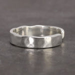 Men's sterling silver S925 ring with hammered finish