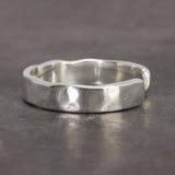 Men's sterling silver S925 ring with hammered finish