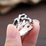Krone von Dornen Ring für Männer aus Edelstahl rauchig stilvolles Design