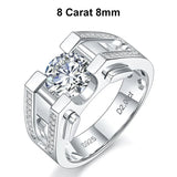 Herrenring mit Moissanit in 925 Sterling Silber und Weißgold vergoldet