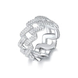 Moissanite Cuban ring for men and women made of 925 sterling silver