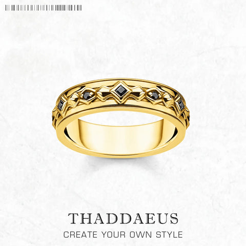 Noble Ring Black Stone Fine Jewelry For Women Men Summer Brand New Vintage 925 Sterling Silver