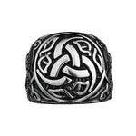 Titanstahl Ring mit keltischem Muster Emblem in Schwarz